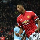 El delantero inglés del Manchester United, Marcus Rashford, anotó el único gol del partido.