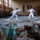 Así quedó uno de los coliseos donde entrenan los deportistas ucranianos, tras los ataques.