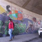 Intercambiador. En el norte, un trabajo artístico se realizó con material reciclado