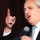 El presidente de Argentina Alberto Fernández en un acto en Buenos Aires