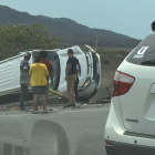 Imagen del accidente en la Vía Guayaquil - Santa Elena.