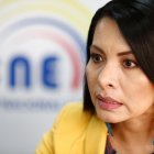 Foto de archivo de Diana Atamaint, presidenta del Consejo Nacional Electoral (CNE).