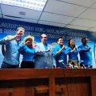 Eduardo Franco Loor y Alembert Vera junto a cuatro candidatos más al Consejo de Participación Ciudadana.