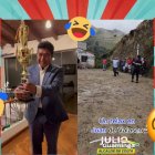 Jorge Yunda, con trofeo en mano, celebró luego del debate y Julio Guaminga se pegó un partidito.