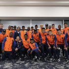 La selección ecuatoriana sub-20 antes de su viaje a Colombia.