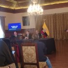 Los ministros del Interior, Juan Zapata; de Gobierno, Francisco Jiménez; y el secretario de la Administración, Iván Correa hablaron de los allanamientos.