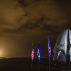 Vista de un cohete Falcon 9 de SpaceX en Cabo Cañaveral, Florida (EE.UU.).