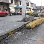 Este es el estado del parterre central de la calle Once.