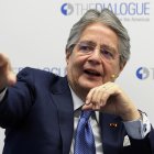 Fotografía de archivo en la que se registró al presidente de Ecuador, Guillermo Lasso, quien aseguró este domingo que en su Gobierno, que comenzó en mayo de 2021, se han incautado más de 300 toneladas de droga al narcotráfico.