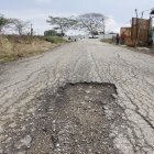 La vía que conduce al cementerio de la localidad no ha recibido mantenimiento.