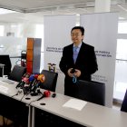 Anuncio. Esteban Lucero, subsecretario Anticorrupción, durante el anuncio de la suspensión de la rueda de prensa.