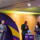 Miguel Ángel Loor, presidente de la Liga Pro, presenta a Nike Fly, el balón oficial que rodará en la temporada 2023 para las competencias de Serie A y Serie B