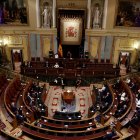 Vista general durante el acto solemne por el Día de las Víctimas del Terrorismo celebrado este domingo en el Congreso de los Diputados. EFE/J.J. Guillén