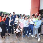 Parte de la comitiva de la UTPL que participó en el concurso. En total fueron 25 los miembros que integraron el equipo ganador.