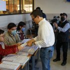 Pedro José Freile, sufragó en la junta 17 del Colegio Técnico Salesiano al norte de la ciudad de Quito