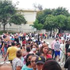 Fila.- En la Universidad Agraria, al sur de Guayaquil, se formaron largas filas.