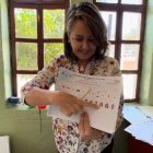 Votación. Luz Elena Coloma votó en Cumbayá, al oriente de Quito.