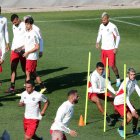 Vidal y sus compañeros del Flamengo entrenaron este jueves 9 de febrero.