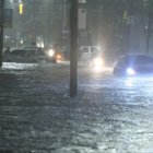 Las calles quedaron inundadas tras el aguacero.