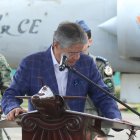Guillermo Lasso en su discurso durante el Día de la Aviación.