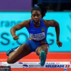 Maribel Caicedo en el Mundial bajo techo de 2022.