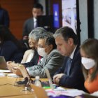 Audiencia. El excontralor Pablo Celi en el mezanine de la Corte Nacional en la diligencia por posible cohecho.