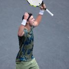 Paris (France), 06/11/2022.- Holger Rune of Denmark reacts during the final match against Novak Djokovic of Serbia at the Rolex Paris Masters 2022 Tennis Tournament in Paris, France, 06 November 2022. (Tenis, Dinamarca, Francia) EFE/EPA/CHRISTOPHE PETIT TESSON
