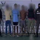 Los sospechosos detenidos en la ciudad de Esmeraldas.