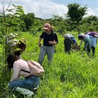 Los estudiantes participaron en la siembra de árboles.