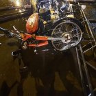 Siniestro. La moto quedó destruida tras el siniestro.