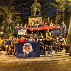 Celebración de Facebook Cyclists tras ruta de aniversario.
