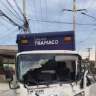 Guayaquil. Así quedó el vehículo tras el choque la tarde del miércoles.