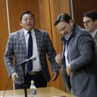 Defensa. El abogado David Meza (izquierda) defiende al expresidente y exvicepresidente Lenín Moreno.