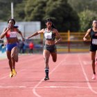 Anahí en la prueba de los 400 m donde hubo rivales de Cuba y Colombia.