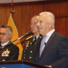 Pronunciamiento. El ministro Luis Lara señaló que las Fuerzas Armadas responderán a los ataques de los grupos delincuenciales