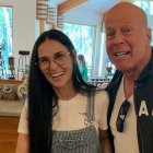 Demi Moore junto a Bruce Willis mostrando su gran amistad a pesar de su separación como pareja.