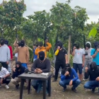 Captura de pantalla de video viral de encapuchados.