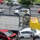 Un choque múltiple se registro en la av. Simón Bolívar.