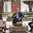 Evento. El presidente Guillermo Lasso en una entrevista en Carondelet.