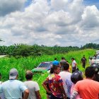El carro que conducía Carlos Alfredo Mejía terminó entre los matorrales