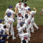 Los jugadores de la selección de Estados Unidos en la celebración por ser finalistas.
