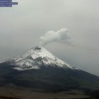 Esta mañana el Instituto Geofísico capturó al Volcán Cotopaxi emitiendo una nueva columna de gases.