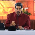 El presidente de Venezuela, Nicolás Maduro, mientras se reúne con la dirección del Partido Socialista Unido de Venezuela (Psuv), el 20 de marzo de 2023