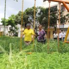 El monte ha cubierto los diferentes parques de la ciudad, como el ubicado en las manzanas 26, 27 y 24 de la Alborada XIII etapa, donde los juegos infantiles han desaparecido.