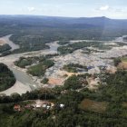 Deforestación. En Yutzupino, provincia de Napo, cientos de hectáreas de selva junto al río Jatunyacu han sido arrasadas por los mineros ilegales.