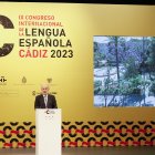 Cádiz (España). El director de la RAE, Santiago Muñoz Machado durante la inauguración de la IX edición del Congreso Internacional de la Lengua Española (CILE) .
