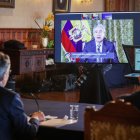 El presidente de la República, Guillermo Lasso, en una intervención oficial.
