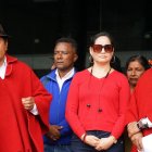 El martes 28 de marzo Pazmiño se unió a los dirigentes de la Conaie. Acudió cubierta uno de sus ojos.