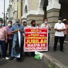 Protesta. Uno de los plantones de los maestros jubilados.
