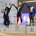 Neisi Dajomes (c) se proclamó campeona panamericana en el torneo al dominar los 81 kg con dos medallas de oro y una de plata, mientras que Salazar fue bronce.